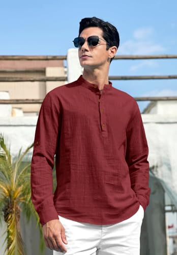 Image of ROYALSCOUT Men's Cotton Blend Full Sleeve Short Kurta Perfect for Traditional Gatherings, Casual Outings, or Everyday Ethnic Wear