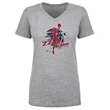 500 LEVEL Caitlin Clark Indiana Fever Women's V-Neck T-Shirt - Caitlin Clark Indiana Silhouette (Heather Gray, Large)