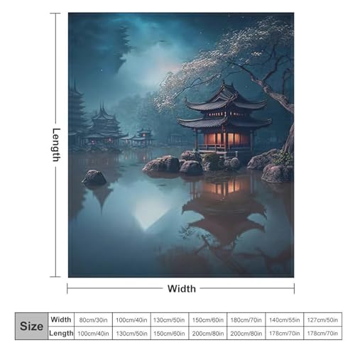 Couverture en peluche paysage chinois haut de gamme douce et moelleuse - 6