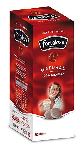 Café FORTALEZA - Cápsulas de Café Natural Sistema ESE 44 - Pack 1 x 25 - Total 25 unidosis, 25 unidad, 25