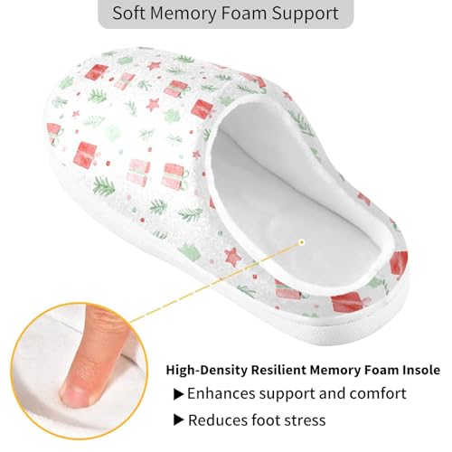 Fuzzy Memory Foam Slippers for Women/Men Gift Box Stars Pattern Fluffy Winter House Shoes Indoor and Outdoor3
