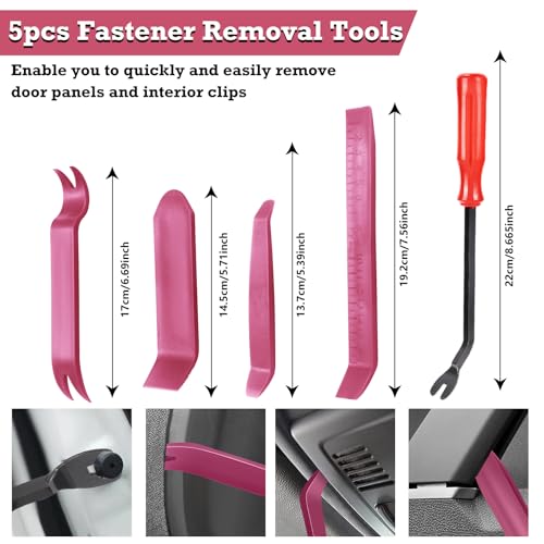Image of Car Retainer Clips & Fasteners Kit - 33 Universal Sizes Nylon Bumper, Fender Rivets, Door Panel Clips, and Plastic Rivets with 10 Cable Ties and Removal Tool for Toyota, Ford (2080pcs)