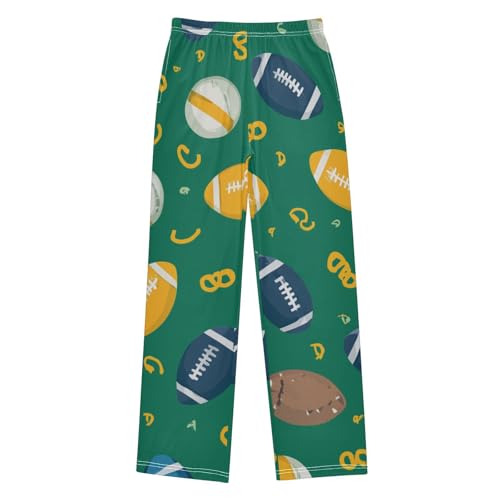ZZXXB Football Pattern Boys Long Pants Soft Trousers Elastic Waist Kids Lounge Bottoms with Pockets S-XL