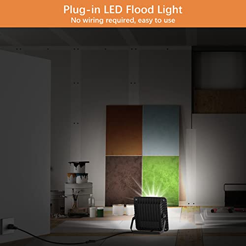 Lepower 2 Pack 50W Led Flood Light, 5000Lm Work Light With Plug, Equiv 250W Halogen, 6000K White Light, Ip66 Waterproof Outdoor Floodlight For Garage, Garden, Lawn, Basketball Court, Playground #TOP2