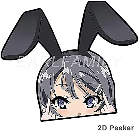 EARLFAMILY5.1'' Bunny Girl Senpai Peeker Anime Car Stickers Laptop RV Campervan Auto Decal Windows Bumper Waterproof Decor