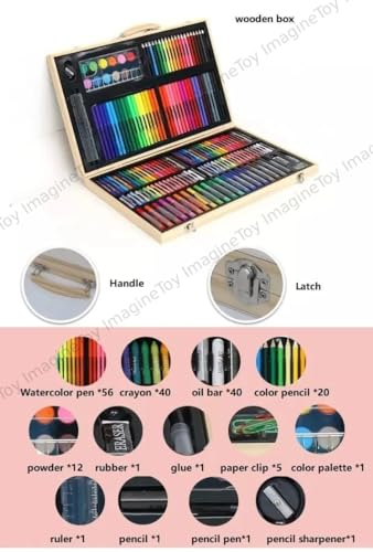 Image of Toy Imagine 180pcs Kids Painting Pen Colour Crayon Marker Pencil Drawing Art Set 180 pcs color stationery set colour pencil 180pcs kids drawing art set