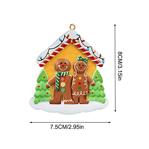 Naysku The Family Of 2,3,4 & 5 Gingerbread Christmas Ornament, Gingerbread Figurines Hanging Ornaments, Resin Cute Cartoon Christmas Tree Ornament Charm Hanging Decorations #TOP6
