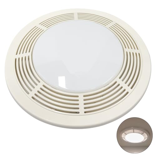 S97017702 Fan Light Grill Cover Assembly with Light Lens & Grille Springs Replacement for Broan Nutone 15 Round Ventilation Fan/Light Fits 8663RP 8664RP 750 751 N750 8663FL 8663RF 8673RP VL3668RP