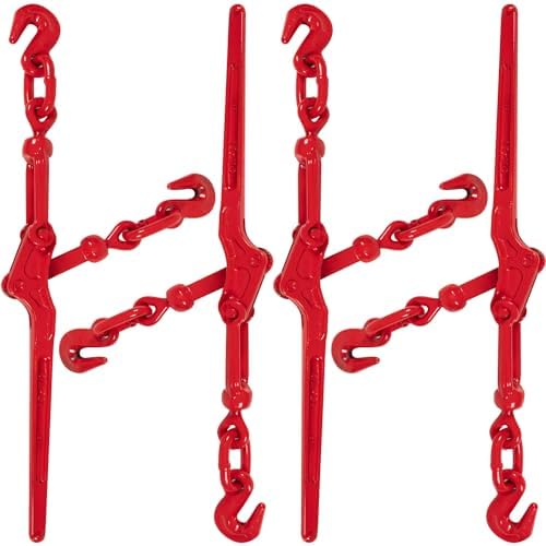 VEVOR Ratchet Chain Binder, 5/16 In.-3/8 In. Heavy Duty Load Binders, With G80 Chains 7100 Lbs Secure Load Limit, Labor-saving Anti-skid Handle, Tie - Foto 11