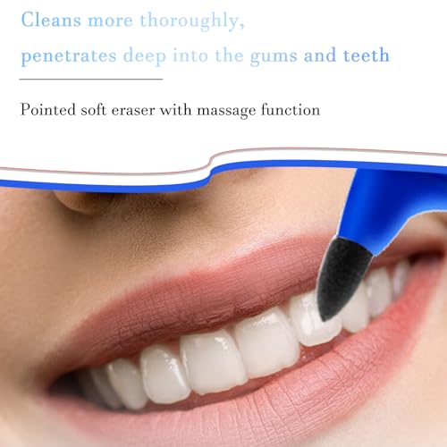 Image of 3Pcs Teeth Stain Remover,Tooth Stain Eraser,Tartar Eraser Polisher,Dental Plaque Tool,Eraser for Coffee Stain Teeth Whitening Cleaning Polishing Kit (Blue)