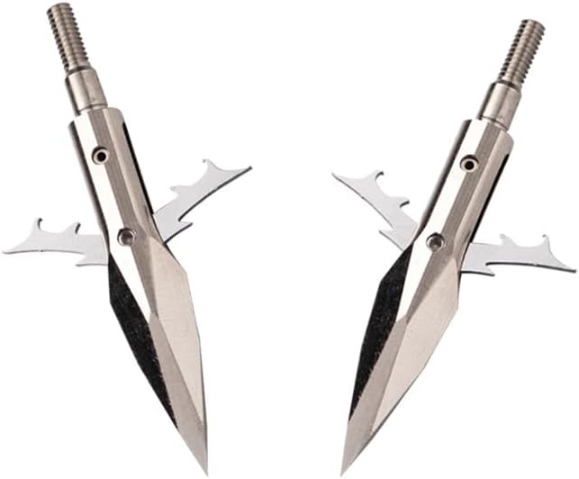 4pcs Stainless Steel Spear Fishing Arrow Tips - High Strength Bowfishing Points for Sport & Outdoor Use