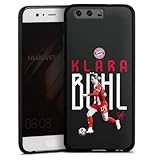 Silikon Hülle kompatibel mit Huawei P10 Case schwarz Handyhülle Klara Bühl FC Bayern München Offizielles Lizenzprodukt