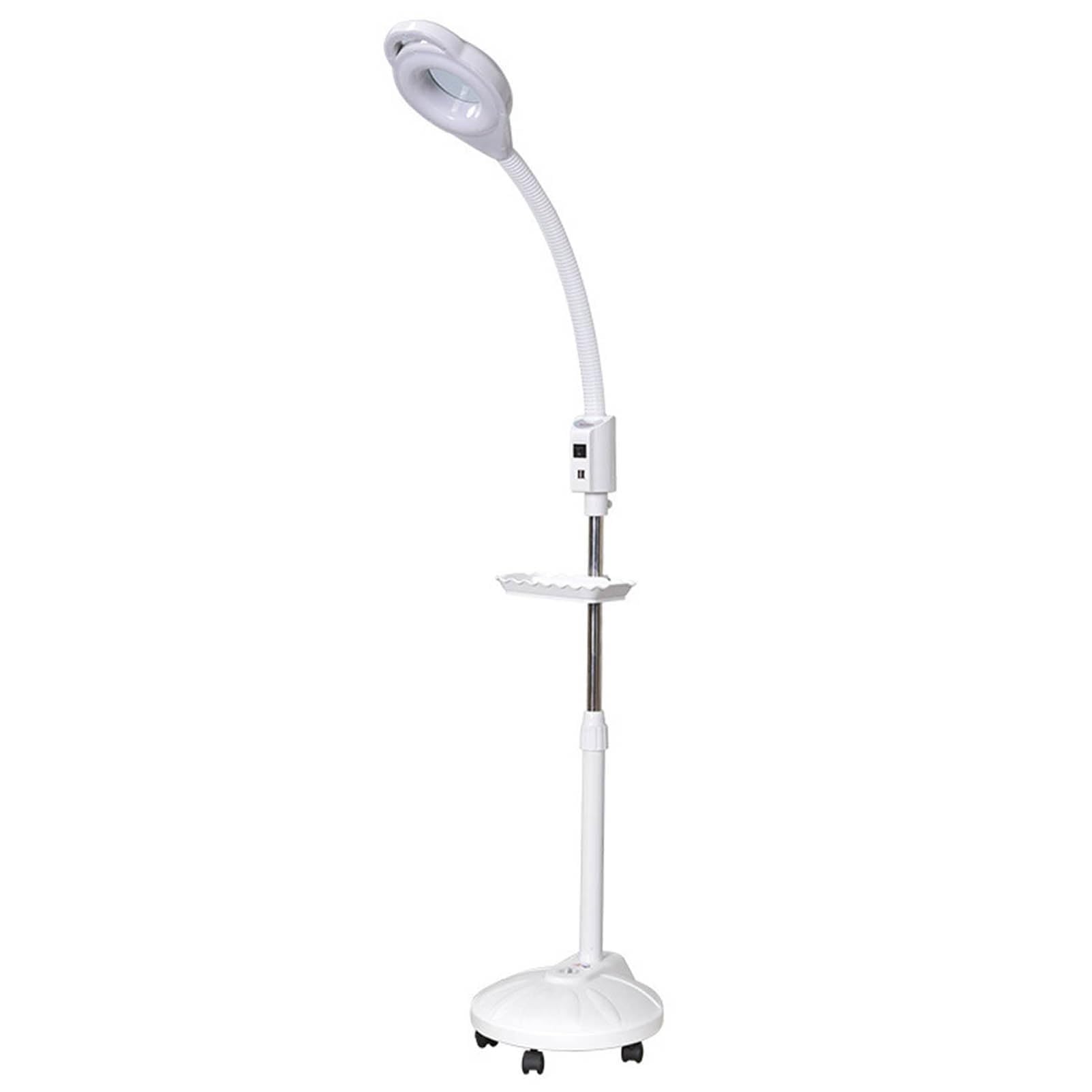 Lámpara Vertical con Lupa LED de Piso, lámpara de Belleza, Lupa con Clip Vertical, Soporte para Piso, lámpara con Lupa LED Ajustable luz de Lectura para el hogar Oficina Belleza Tatuaje