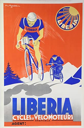 Photosegor Liberia Cycles Velomoteurs Affiche Poster Reproduction - Format 50X70 cm sur Papier Luxe 300 GR. Tous formats et Supports possibles