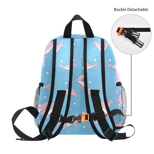 Pink Dolphins Kids Backpack for Girls Boys School Bookbag Toddler Preschool Kindergarten Back Pack Children School Bag Rucksack4