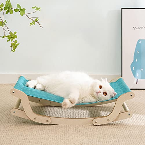 Wnvivi Mecedora para gatos, hamaca minimalista de pino para gatos, silla oscilante de madera de pino para gatos, hamaca de suelo, cama elevada para gatos de interior