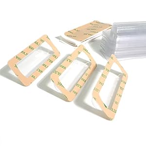 UPTTHOW Clear Plastic Dome Lip Balm Money Holder Craft Waterproof Rectangle Chapstick Money Cash Pounches Gift with Adhesive Back Card Making-50Packs