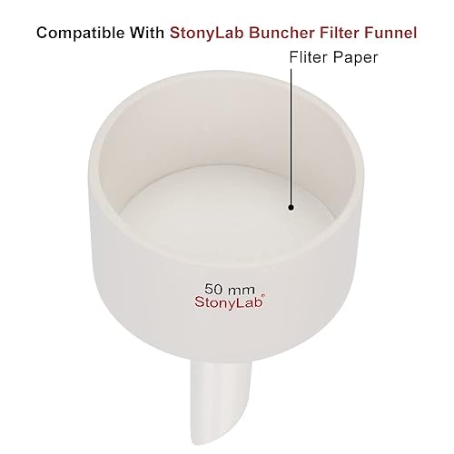 Miniatura 2 de stonylab Papel de filtro cualitativo, 100 paquetes de papel de filtro de celulosa de flujo lento con retención de partículas de 10 micras, diámetro