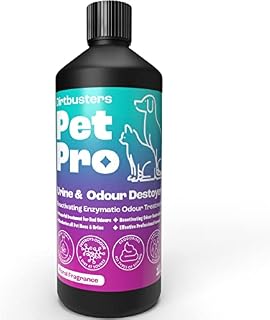 Dirtbusters Pet Pro Urine & Odour Destroyer Enzyme Cleaner For Carpet & Upholstery, Neautralise & Remove Pet, Dog & Cat Odours At Source, With Reactivating Enzymatic Treatment (1L)