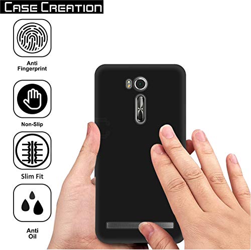 Image of Case Creation Compatible with Asus ZB552KL Zenfone Go (5.5 inch) Back case,Zenfone Go 5.5 (ZB552KL) Slim Flexible Smart Look case with 360 Camera All Angle Protection (Pure Black)