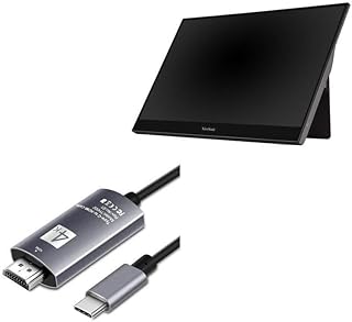 BoxWave Cable Compatible with Viewsonic TD1655 - SmartDisplay Cable - USB Type-C to HDMI (6 ft), USB C/HDMI Cable - Jet Black