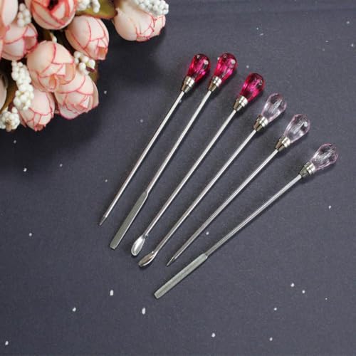 POPETPOP 2 piezas varillas metálicas para mezclar uñas miniatura 6