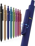 Hiacry 8 Pcs Gel Ink Pens, 0.7mm Fine Point for Smooth Writing Journaling Aesthetic Pens, Black Quick-Dry Long Lasting Fidge Pens, Cute School Office Supplies Gifts for Women （Vintage Black Ink）