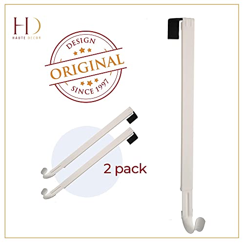Haute Decor Adapt Adjustable Length Wreath Hanger - 2 Pack (White) - Two Identical Strong Over The Door Wreath Hangers - Holds up to 20 lbs by Haute Decor - Used condition - Image 7