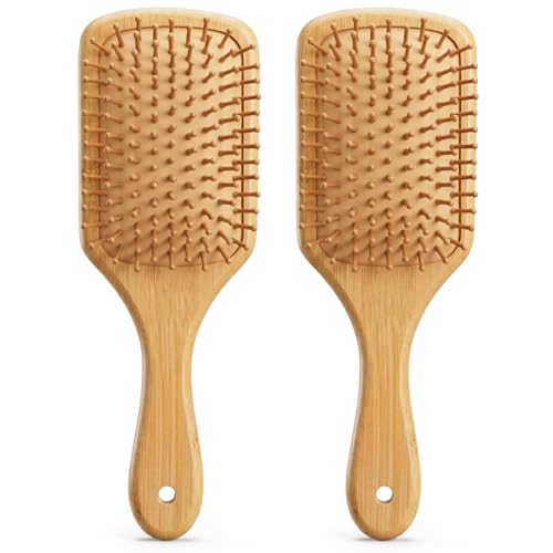 Cepillo de mango de madera de bambú natural para evitar la rotura del cabello