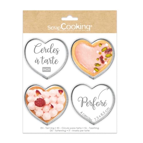 Cercles à tartes perforés cœurs ScrapCooking pour cuisson uniforme