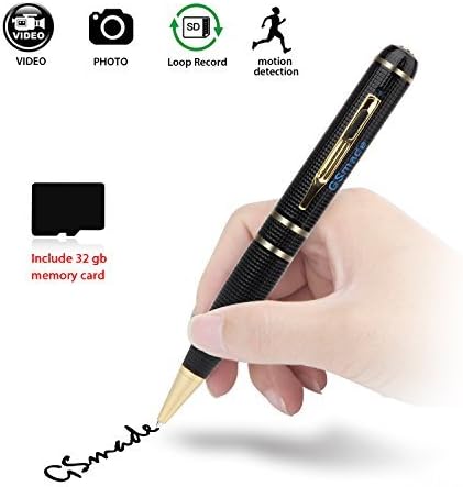 GSmade Spy Pen Hidden Camera - Full HD 2K Spy Pen Camera 32GB HD Video Pen - Hidden Surveillance Pen Cam