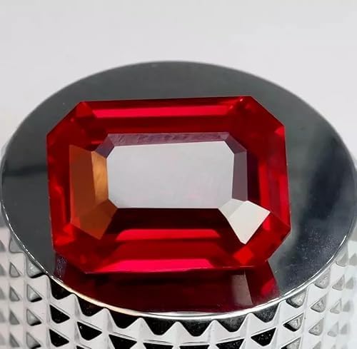 Burmese Certified Natural Red Ruby 38.5 Ct Flawless Emerald Cut Loose Gemstone