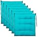 Ensemble de 6 coussins de chaise de jardin / coussin de siège de jardin en polyester - couleur turquoise