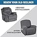 H.VERSAILTEX Super Stretch Recliner Couch Covers Chair Cover Form Fitted Non Slip Reclining Slipcovers for Standard Large Recliner, Soft Thick (1 Pack, Grey)