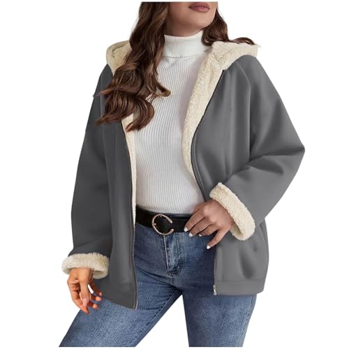 Veste à capuche femme automne hiver zippée doublée flanelle