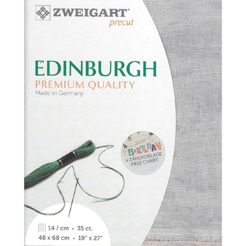 Tissu de comptage en lin gris vintage pour broderies d'art miniatures