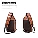LANNSYNE Full Grain Leather Sling Bag For Men Fits 12.9