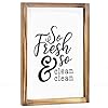 So fresh and so clean sign 11×16 inch farmhouse bathroom decor wall so fresh so clean wall art small bathroom sign rustic farmhouse bathroom wall decor funny bath room sign with wood frame  urban country home decor