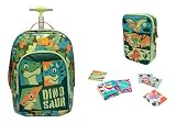 Kit Mochila Com Rodinha + Estojo Dino Trio Puket