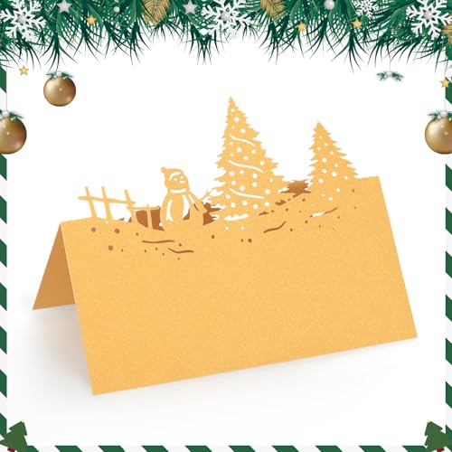 Lot de 50 marque-places de Noël pour table, marque-places de Noël pour table, arbre de Noël, tente, support de plaque nominative de Noël pour décoration de fête de mariage