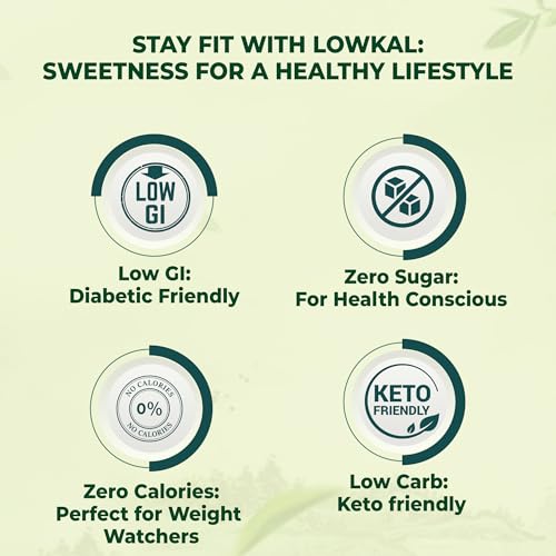 Image of LowKal Stevia Sachets, 100 Count | Natural, Tastes Great, Ideal For Travel | No Sugar-Spike Ingredients | With Gut-Friendly Turmeric & Cinnamon | Stevia Powder Sachets | Sugarfree Stevia