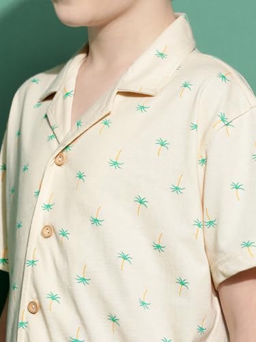 Image of Li'l Tomatoes Boys 100% Cotton Night Suit | Summer Printed Shirt & Pyjama Set | Soft & Breathable Sleepwear | 9-16 Years
