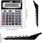 12 Digit Desktop Calculator with Large LCD Display and Sensitive Button, Dual Solar Power and Battery, Standard Function for Office (YE1200v)