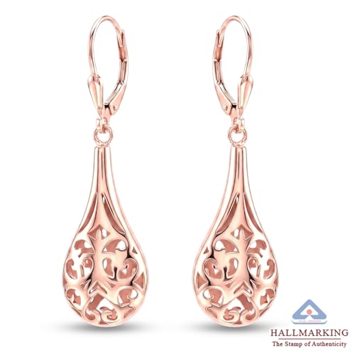 Image of TRUESILVER ACPL 925 Sterling Silver Drop Earrings for Women & Girls | BIS Hallmarked Elegant Dangle Earrings | Stylish Leverback Everyday & Gift Jewelry