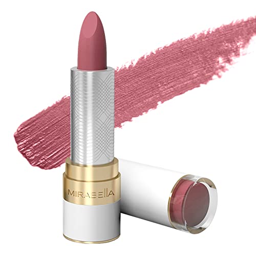 Mirabella Full Coverage Lipstick, Rosy Rouge - Sealed With A Kiss - Long-Lasting Creamy Lip Color - Rich Makeup with Comfortable Feel and Pure Shine - Paraben-Free - Matte and Shiny Shades