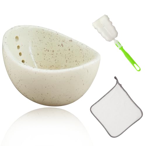 YOSMAKIY 1Pcs Herb Stripper, Pottery Herb Stripper Bowl，Comes With A Cleaning Cloth And A Cleaning Brush.Suitable For Stripping Leafy Herbs.