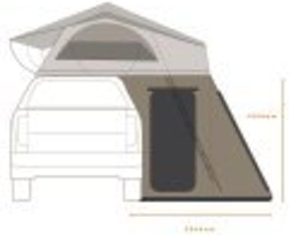 Side profile diagram of the Darche HI-VIEW1600 Annex showing its height of 1800mm.