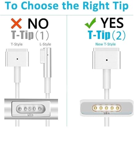 Image of WeFly 60W Mag /Safe 2 Laptop Adapter Charger for 60W T-Tip Power Adapter Charger for Mac /Book Air 11 inch and 13 inch (2012, 2013, 2014, 2015, 2017 2018(A1436 / A1435 / A1502 / A1465 /A1466)