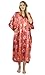 Up2date Fashion Women's Satin One Size Caftan/Kaftan in Coral Lillies Print