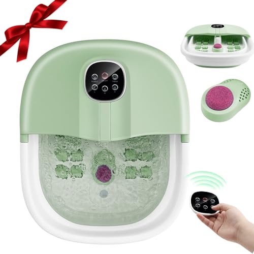 RELAX4LIFE Bain de Pied Pliable | Thalasso Pied Chauffant Massant | Bulles et Rouleaux | Chauffage...